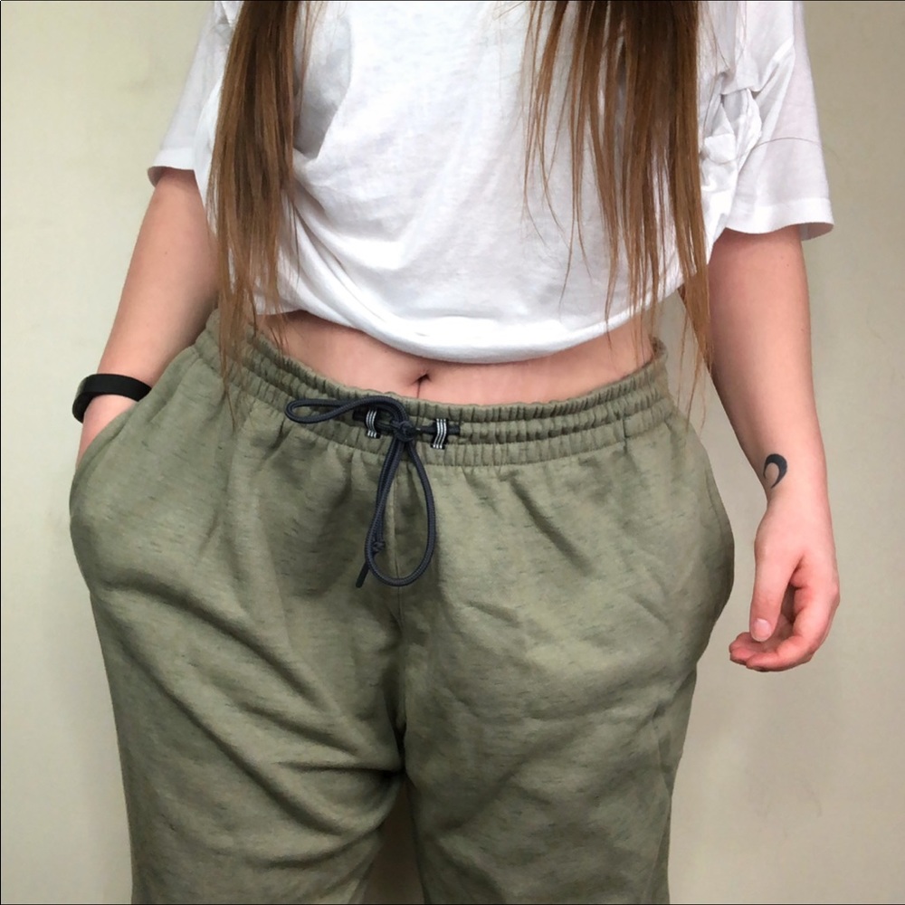Adidas | Army Green Sweatpants Zipper Detail